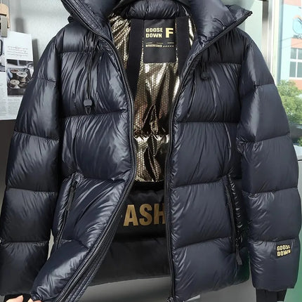 Winter Mens Down Coat Windproof Waterproof Outside Casual Outerwear Zip High Street Fashion Men Warm Hooded Windbreaker Jacket