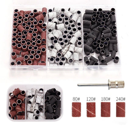 Nail Sanding Ring Bands 80/120/180/240 Grit Electric Manicure Drill Grinding Heads UV Gel Polish Removal Pedicure Abrasive Tools 2028