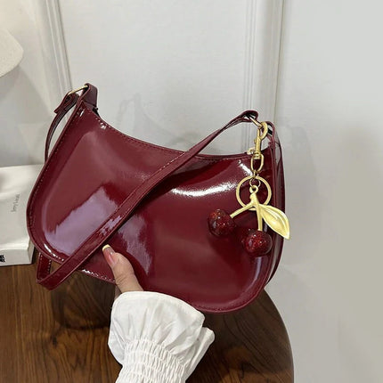 Retro Solid Color PU Leather Shoulder Underarm Bag Women's Fashion Handbags Casual Hobos Purses and Handbag Ladies Hand Bags PlatiNum