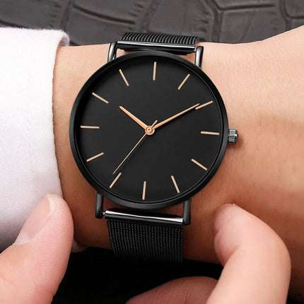 Orologio da donna semplice per il tempo libero 2025 Orologio da polso da uomo di lusso alla moda ultrasottile con cintura in rete vintage platinumshop
