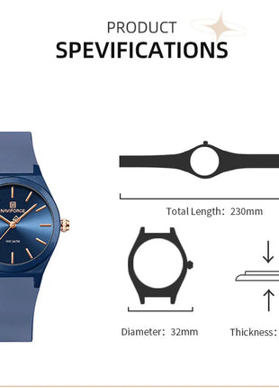 NAVIFORCE 2025 Orologi moda donna Orologio al quarzo Sport Cinturino in silicone Orologi da polso da donna Orologio semplice Regalo relogios feminino platinumshop