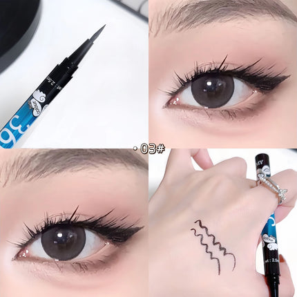 0.01mm Ultra Fine Liquid Eyeliner Pen Waterproof SmudgeProof Fast Drying Eyeliner Cotton Tip Long Lasting Black Eye Liner Makeup