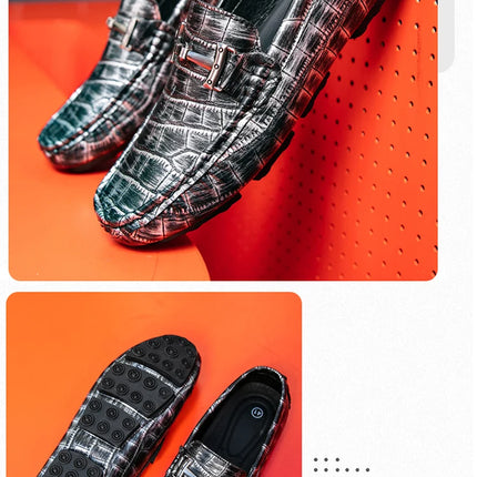 Scarpe Casual da Uomo, Mocassini con Finiture Metalliche, Comodi e Morbidi Slip-on per Adulti