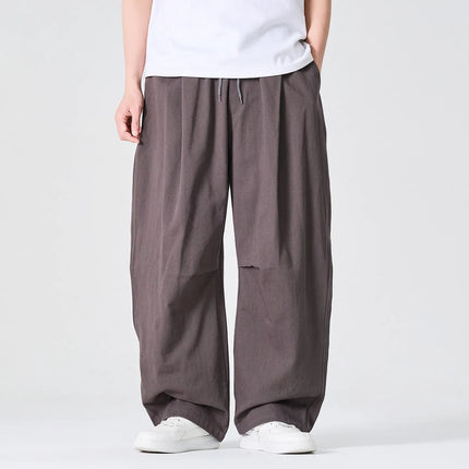 Pantaloni Casual da Uomo Primaverili in Offerta, a Vita Alta, Comodi, Stile Semplice, Tinta Unita, Vestibilità Larga, in Cotone, Gamba Dritta