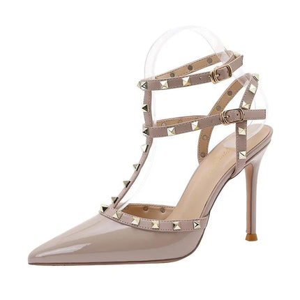 Scarpe da Donna di Design, Lussuose e Sexy con Borchie, Tacchi Alti Estivi, Sandali a Punta Stile Francese, Scarpe da Cerimonia, Zapatos De Mujer platinumshop