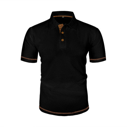 Men's short-sleeved T-shirt with summer ice silk lapel
