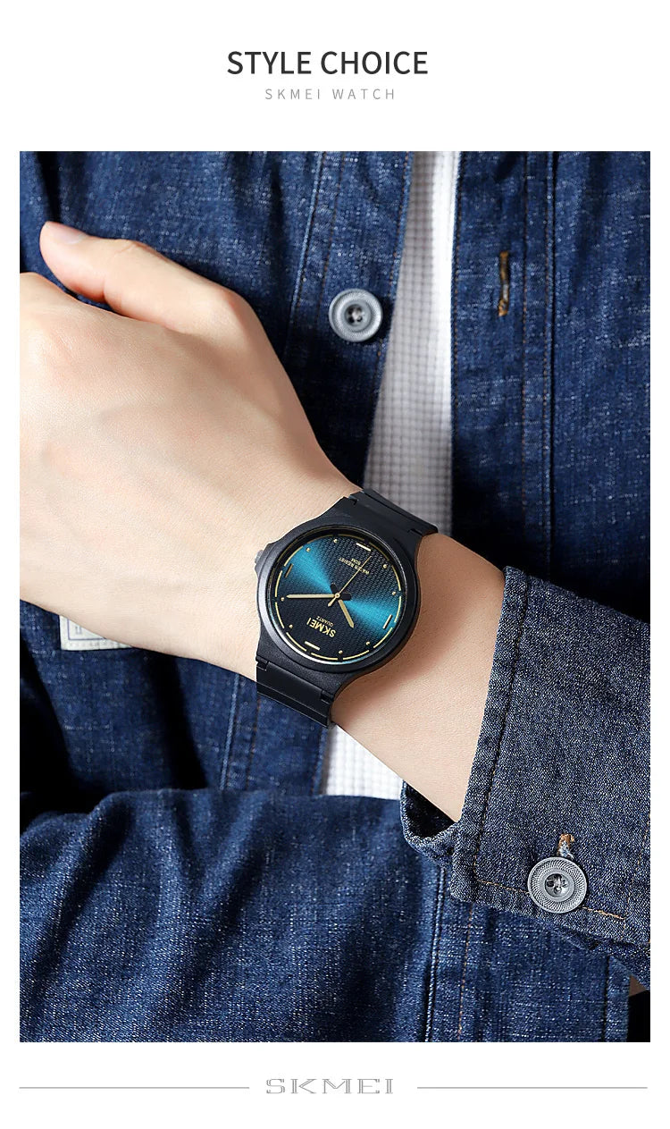 SKMEI Top Brand Casual Quartz Wristwatches Mens New Simple TPU Strap 3Bar Waterproof Watches For Male Time Clock Reloj Hombre