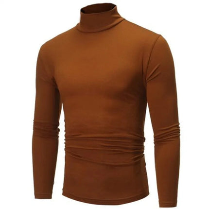 Thermal Underwear Tops Men Spring Clothes Thermal Shirt Autumn Men's Winter Tights High Neck Thin Slim Fit Long Sleeve T-shirt PlatiNum