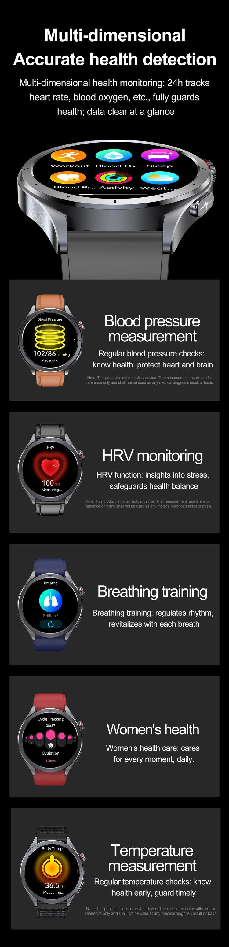 Nuovo Smartwatch 2026 per Analisi del Grasso Corporeo, ECG+PPG, Acido Urico, Pressione Sanguigna, Ossigeno nel Sangue, Orologio con Chiamate per Uomini e Donne platinumshop