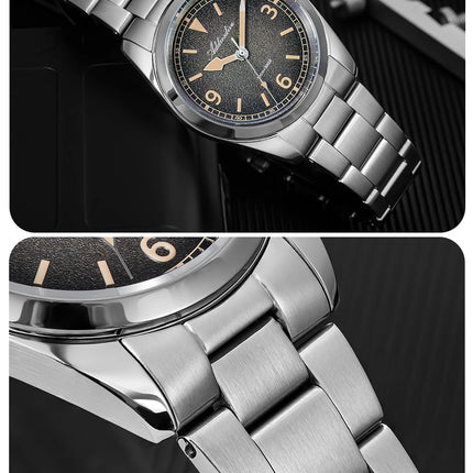 ADDIESDIV New Retro Men's Quartz Watch Sapphire Glass Japanese Movement 100m Waterproof Stainless Steel Night Light Watch AD2554
