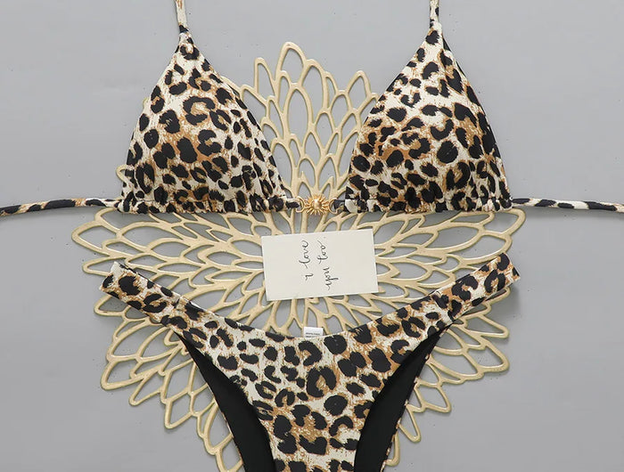 Micro Bikini 2026 Push Up Donna Costumi da Bagno Sexy Brasiliani Set Bikini Perizoma Leopardato Abbigliamento Mare Estivo