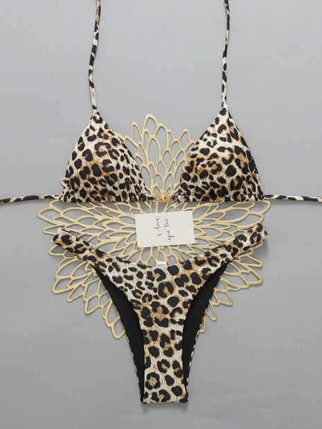 Micro Bikini 2026 Push Up Donna Costumi da Bagno Sexy Brasiliani Set Bikini Perizoma Leopardato Abbigliamento Mare Estivo