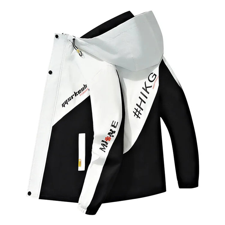 2024 Spring and Autumn jackets Fashion Trend Hooded Coat Men's Casual letter pattern Comfortable Waterproof Jacket M-4XL