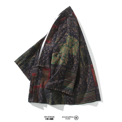Camicie Uomo Yukata Cosplay Kimono Giapponese Retrò, Camicie Etniche Stampate da Uomo, Camicie in Lino Moda Donna, Blusa Oversize Haori