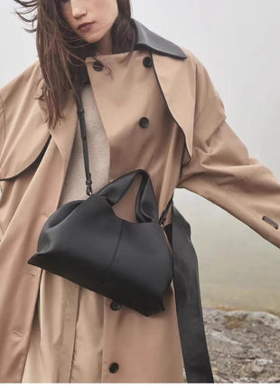 Borsa Hobo da Donna, in Morbida Pelle Martellata con Manico Superiore e Tracolla Regolabile per Lavoro, Viaggi e Outfit Quotidiani