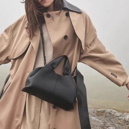Borsa Hobo da Donna, in Morbida Pelle Martellata con Manico Superiore e Tracolla Regolabile per Lavoro, Viaggi e Outfit Quotidiani