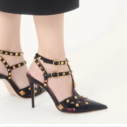 Nuovi Sandali con Tacco Alto e Borchie Primavera/Estate 2026, Sandali a Punta con Tacco Sottile, Scarpe Singole con Borchie platinumshop