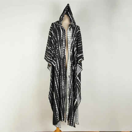 Costume da bagno donna copricostume lungo Kimono da spiaggia orlo curvo allentato aperto davanti Tie Dye abbigliamento da spiaggia platinumshop