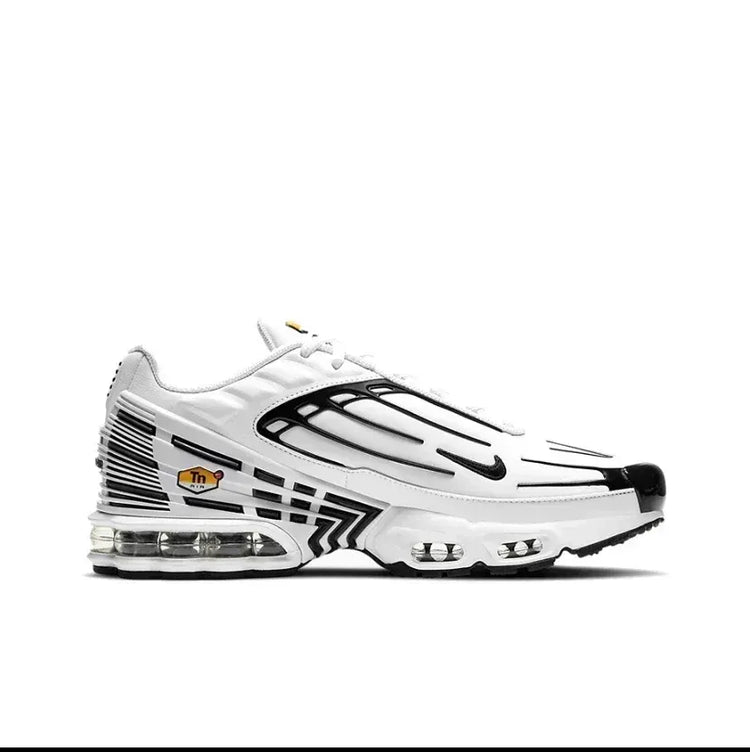 Nike Air Max Plus TN White Black Men Running Shoes Lightweight Comfortable Air Cushion Sports Sneakers