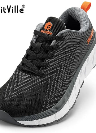 FitVille Scarpe da uomo con punta larga, ammortizzate, larghezza extra larga, scarpe da corsa antiscivolo, comode sneakers leggere per piedi grassi
