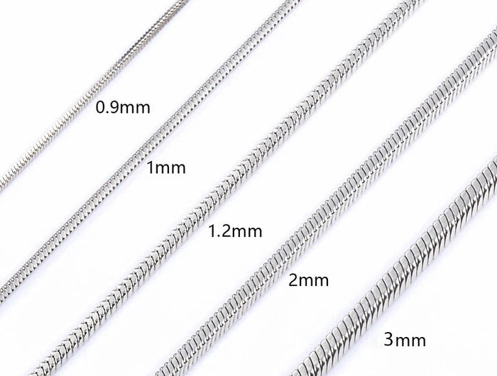 SHSTONE 1mm/2mm/3mm Women Snake Chain Men 925 Sterling Silver 40-75cm Necklaces Fashion Choker Jewelry Classics Neck Necklace PlatiNum