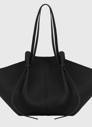 Borsa tote grande da donna, borsa a tracolla in pelle scamosciata, design con nodo, borsa versatile