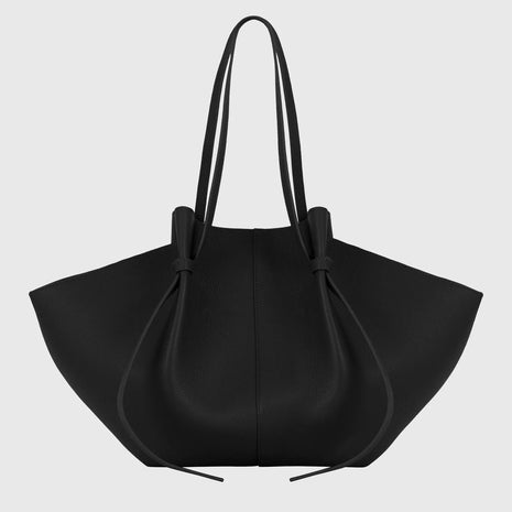 Borsa tote grande da donna, borsa a tracolla in pelle scamosciata, design con nodo, borsa versatile