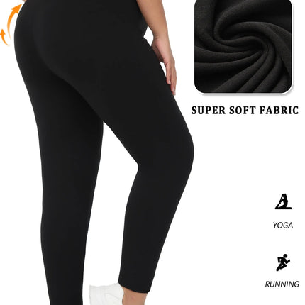Plus Size Super Soft Sport Leggings For Women  No See Through Workout Running Yoga Athletic running Leggings PlatiNum