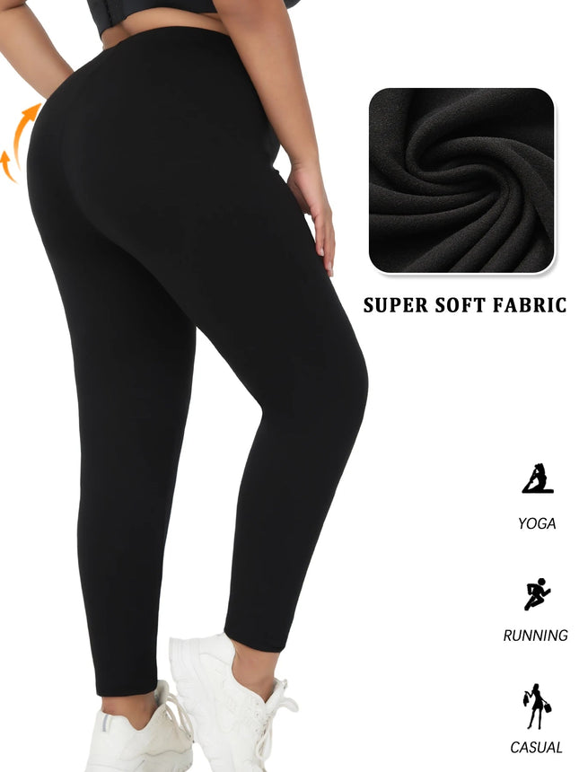 Plus Size Super Soft Sport Leggings For Women  No See Through Workout Running Yoga Athletic running Leggings PlatiNum