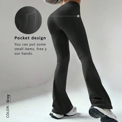 Women's Thermal Fleece Wide Leg Yoga Pants High Waisted Booty Lifting Outdoor Fitness Leggings High Stretch Lounge To Trail Wear