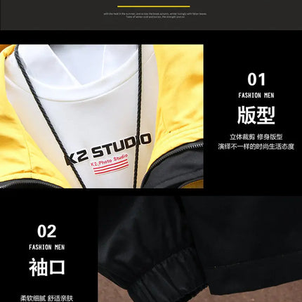 Spring Autumn New Tracksuits Men Set Casual Hooded Jacket Pants Sweatshirt Sportswear Coats Men Jacket+Pant Suits