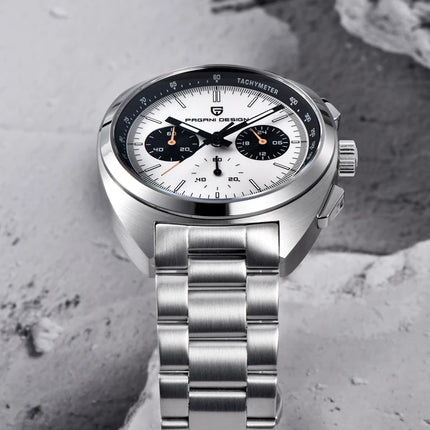 Orologio da Uomo PAGANI DESIGN, Quadrante Blu Retrò, Cronografo al Quarzo, Movimento Giapponese VK63, Vetro Zaffiro, Nuovo Modello 2026 Impermeabile