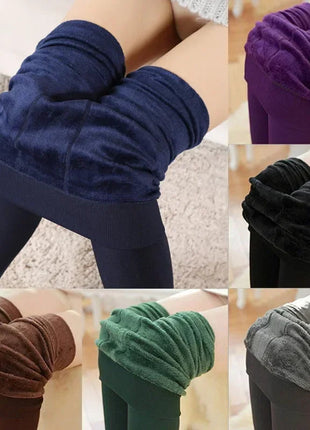 Women New Large Size Pantyhose with Extra Thick Fleece and One-piece Leggings Colored Tight Fitting Pantyhose PlatiNum
