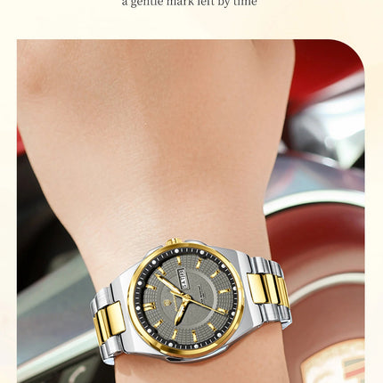 Orologio da Donna POEDAGAR Elegante con Data e Giorno della Settimana, Movimento al Quarzo, Acciaio Inossidabile, Luminoso e Impermeabile platinumshop