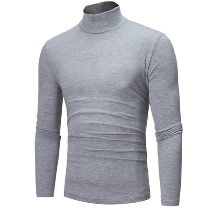Thermal Underwear Tops Men Spring Clothes Thermal Shirt Autumn Men's Winter Tights High Neck Thin Slim Fit Long Sleeve T-shirt PlatiNum