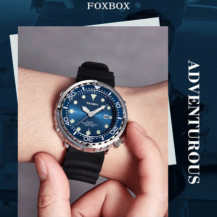 FOXBOX Top Brand Fashion Diver Watch Men 50ATM Waterproof Date Clock orologi sportivi orologio da polso al quarzo da uomo Relogio Masculino platinumshop