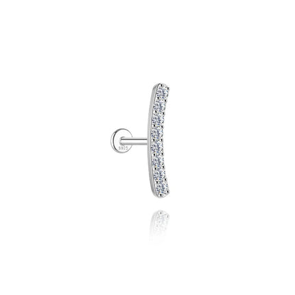 Aide S925 Sterling Silver Moissanite Silver Color Srud Earrings Women Heart Leaf Geometric DIY Ear Bone Sruds Piercing Jewelry PlatiNum