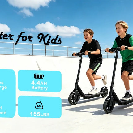 Monopattino Elettrico JUICEASE 15KM/H, Batteria 25V, Freno a Pedale, Motore 250W, Scooter Elettrico per Bambini, Idea Regalo