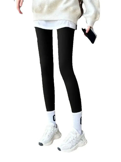 Women's Shark Leggings Fleece Lined  Winter Warm Tummy Control Thermal Pants High Waist Slimming Figure Long trousers Plus Size