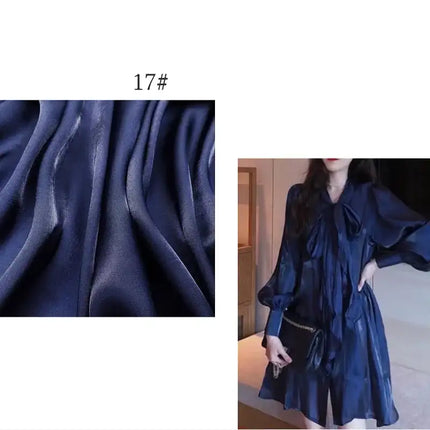 Tessuto di raso setoso in cristallo di vetro, tessuto iridescente glitterato, materiale per abiti lucidi, tessuto per indumenti lucido