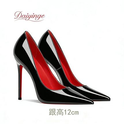 Scarpe da Donna 2026 di Tendenza Lusso con Suola Rossa Tacchi Alti a Punta Stiletto 12 cm Comode per Feste e Cerimonie