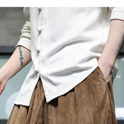 Pantaloni a gamba larga da uomo Pantaloni larghi in vita elastica da uomo Streetwear Stili giapponesi Pantaloni casual Pantaloni lunghi oversize vintage solidi