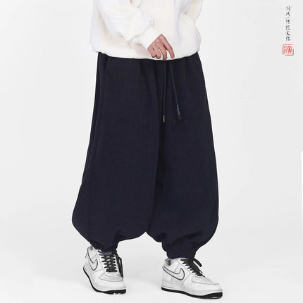 Comodi pantaloni da jogging da uomo 2026 nuovi pantaloni da lanterna di moda oversize in tinta unita da uomo pantaloni casual con coulisse Hip Hop Harajuku