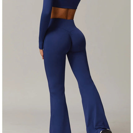 High Waist Wide Leg Pants Leggings Women Tights Fitness Bell-bottoms Yoga Elastic Leggings Push Up Gym Workout Flared Pants PlatiNum