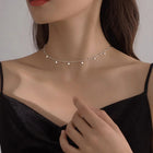 925 Sterling Silver Neck Chain Tassels Round Necklaces Women Jewelry Exquisite Elegant Aesthetic Charms Accessories Argent 925 PlatiNum