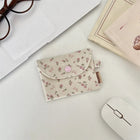 Cute Floral Coin Purse Mini Wallet Card Organizer Small Square Corduroy Bag for Student Bus Bank ID Credit Cards PlatiNum