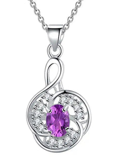 Collana con Ciondolo in Argento Sterling 925 con Zirconi per Donne, Gioielli di Alta Qualità per Matrimoni e Fidanzamenti, Regali di Moda per Feste