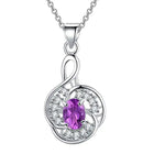 Collana con Ciondolo in Argento Sterling 925 con Zirconi per Donne, Gioielli di Alta Qualità per Matrimoni e Fidanzamenti, Regali di Moda per Feste PlatiNum