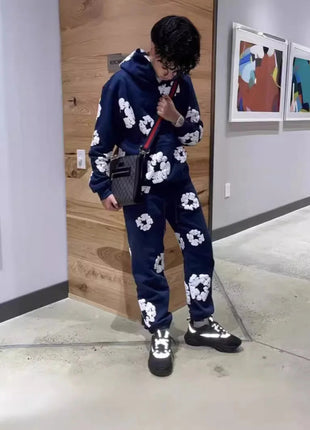 DENIM TEARS brand hot selling new fashionable foam cotton printed hoodie, European and American fashionable men's sports suit PlatiNum