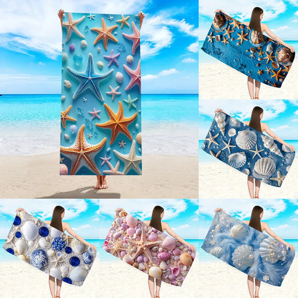 1 Serviette de plage en microfibre ultra-fine Ocean Element, serviette de plage absorbante à séchage rapide, serviette de plage de sport pour la natation